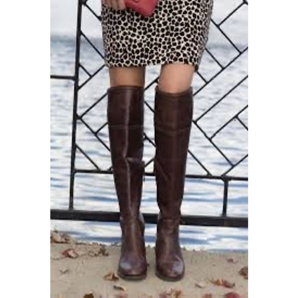 Soft Surroundings Brown Leather knee high boots womens 9